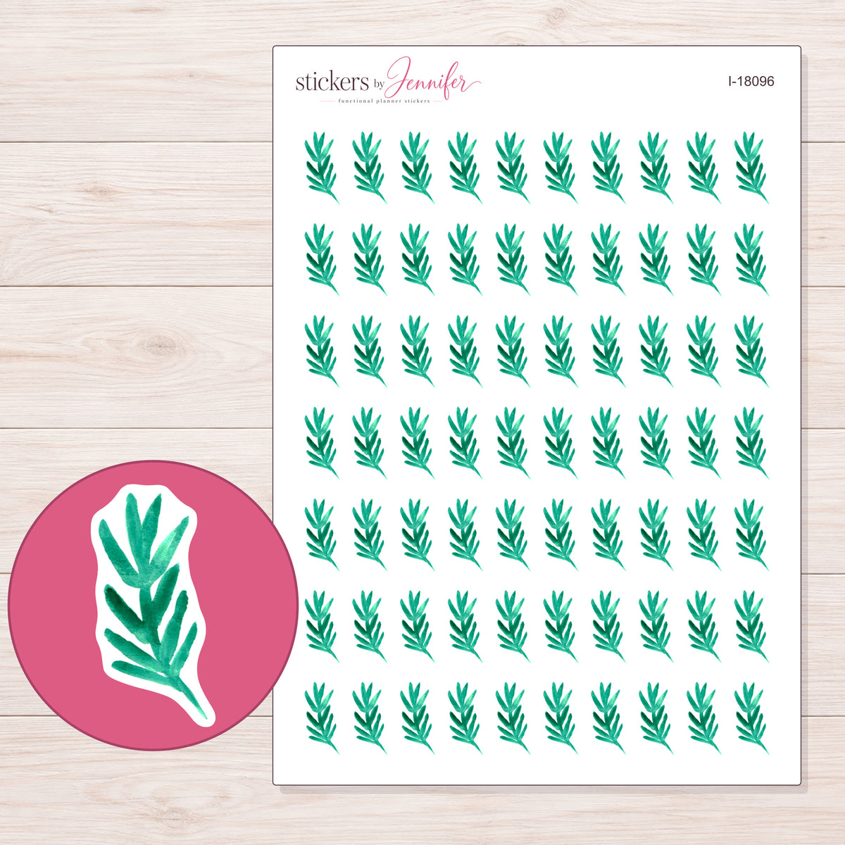 I-18096 planner sticker sheet with enlarged sticker detail