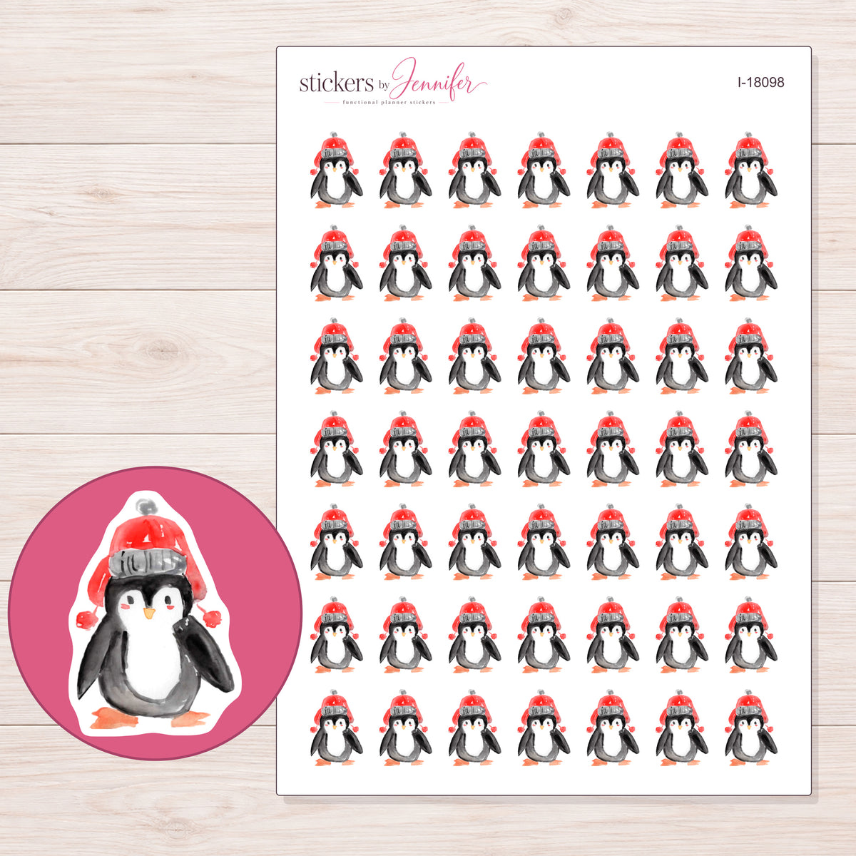 I-18098 planner sticker sheet with enlarged sticker detail