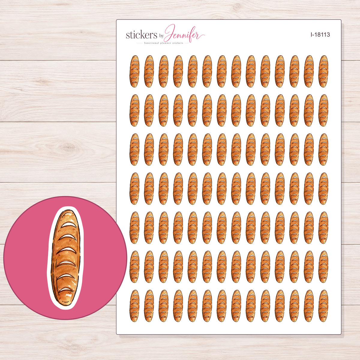 I-18113 planner sticker sheet with enlarged sticker detail
