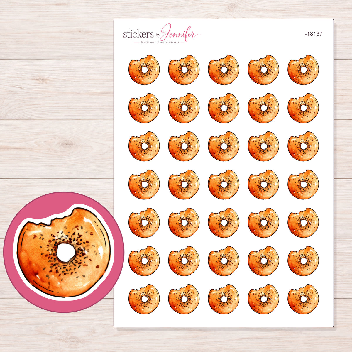 I-18137 planner sticker sheet with enlarged sticker detail