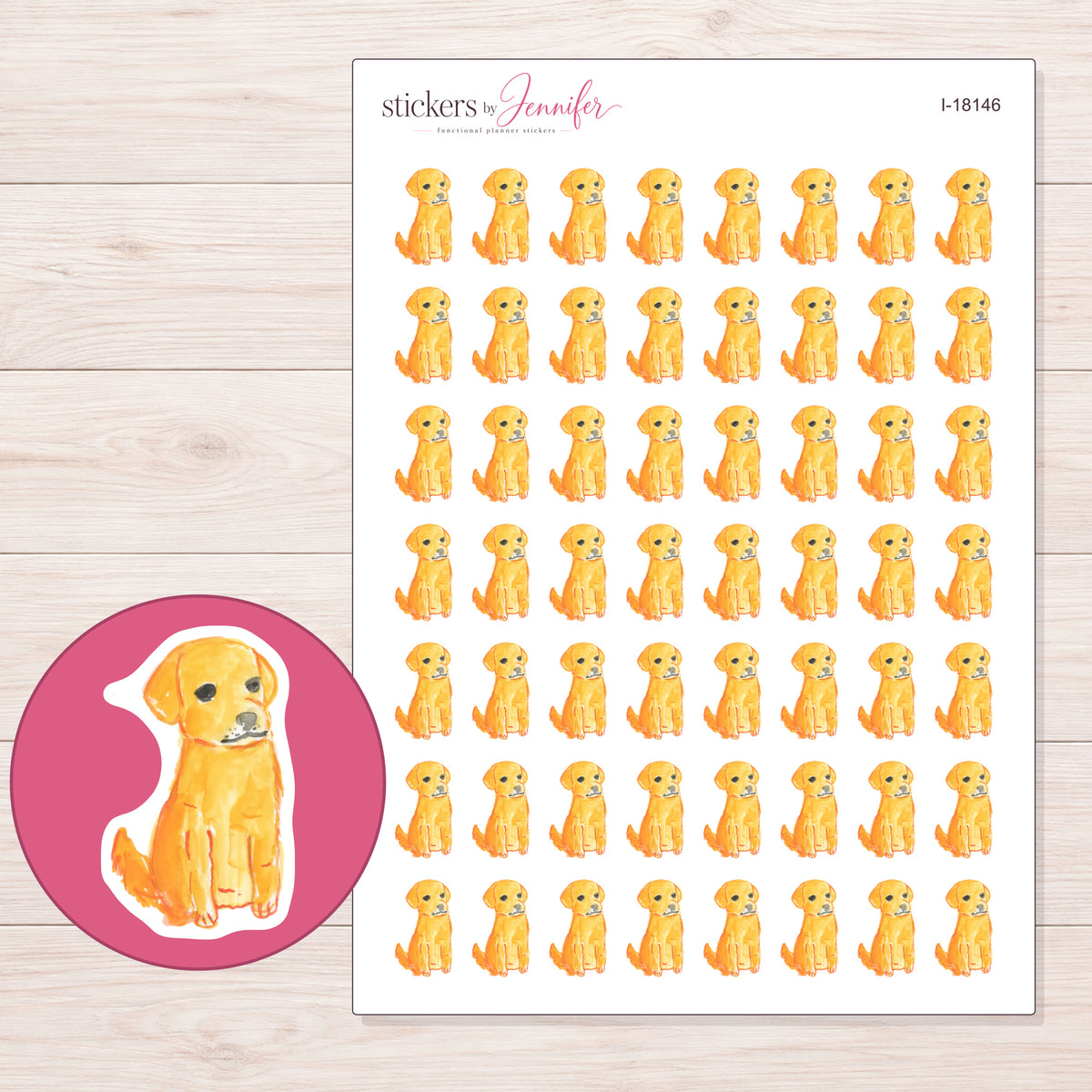 I-18146 planner sticker sheet with enlarged sticker detail
