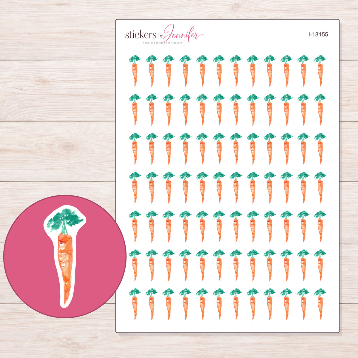 I-18155 planner sticker sheet with enlarged sticker detail