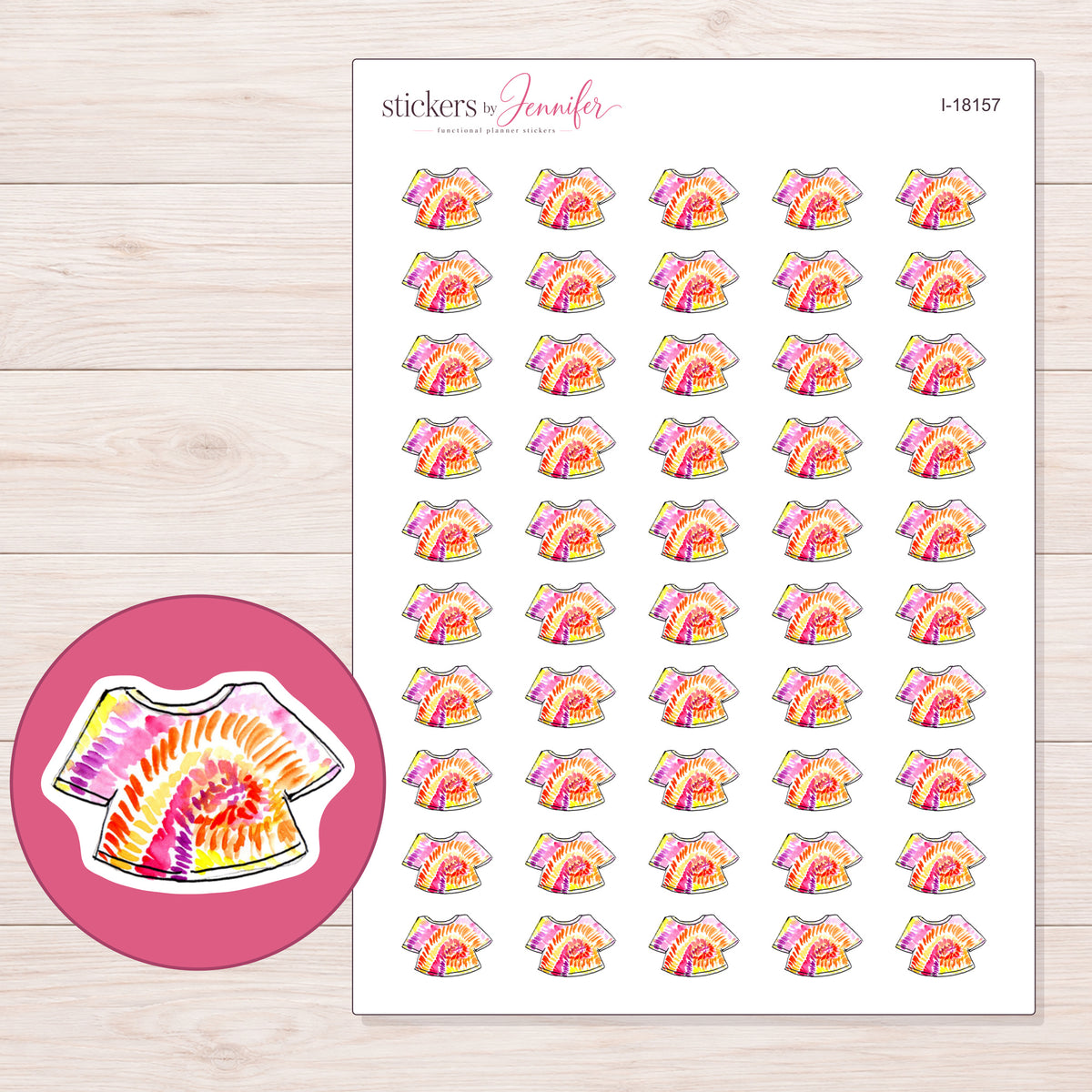 I-18157 planner sticker sheet with enlarged sticker detail