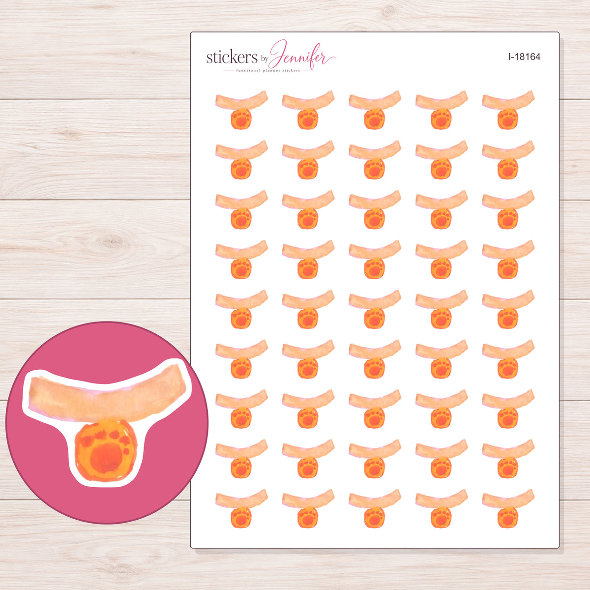 I-18164 planner sticker sheet with enlarged sticker detail