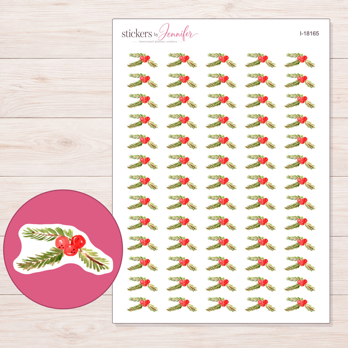 I-18165 planner sticker sheet with enlarged sticker detail