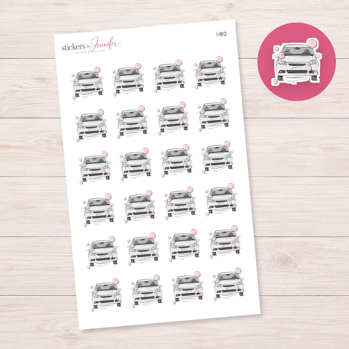 Car Wash Bubbles Planner Stickers | I-182