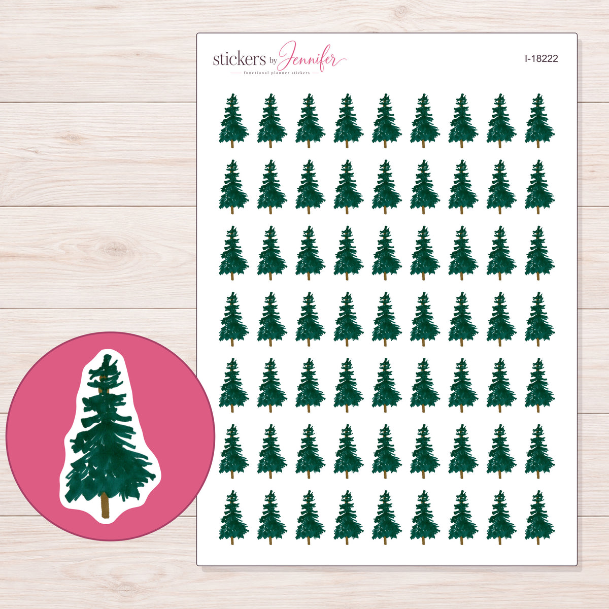 I-18222 planner sticker sheet with enlarged sticker detail