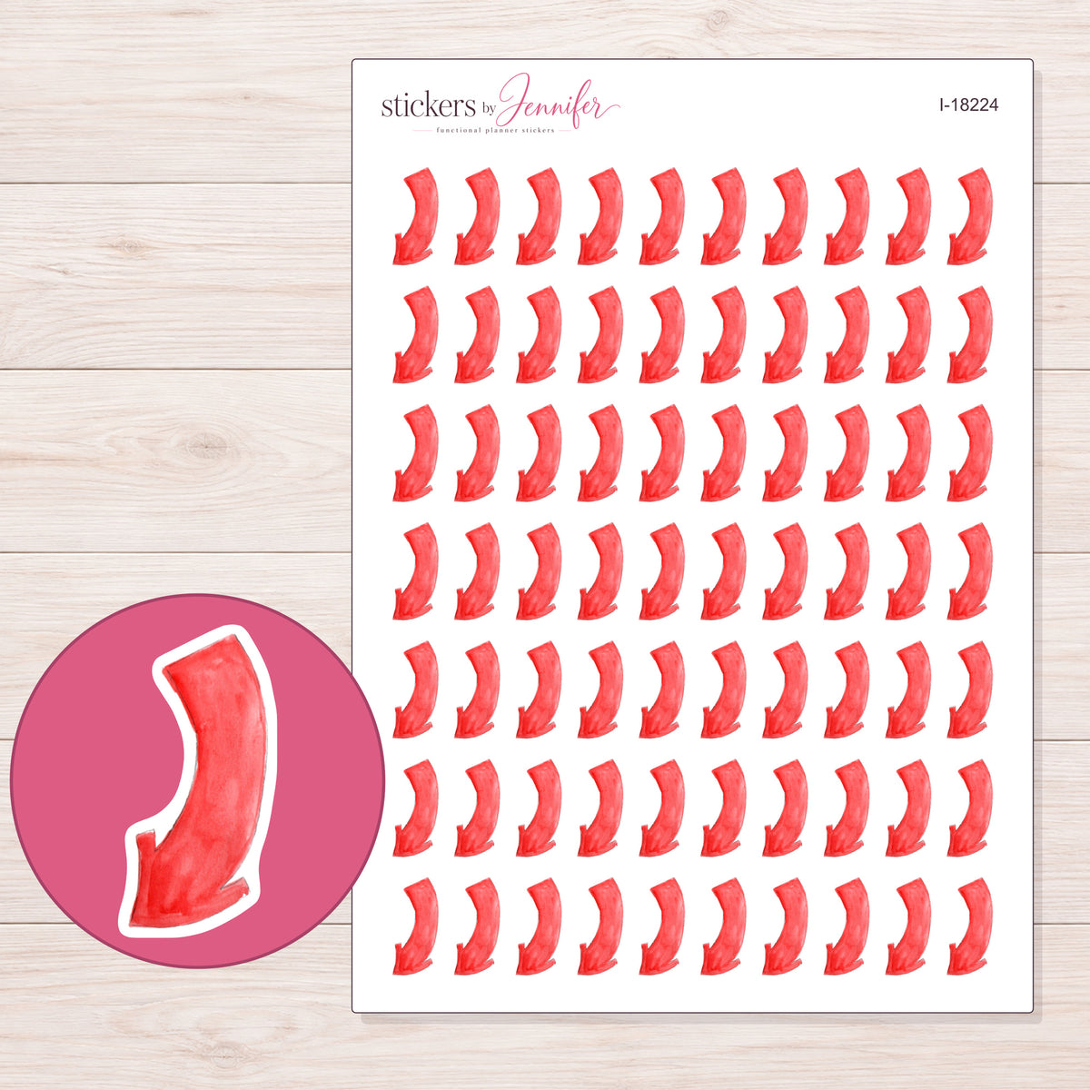 I-18224 planner sticker sheet with enlarged sticker detail