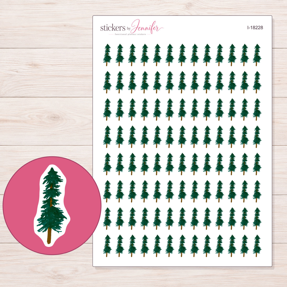 I-18228 planner sticker sheet with enlarged sticker detail