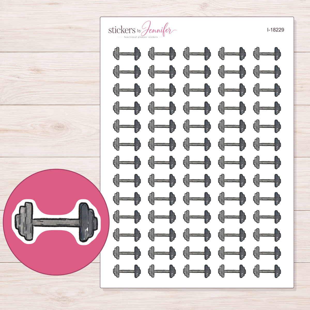 I-18229 planner sticker sheet with enlarged sticker detail