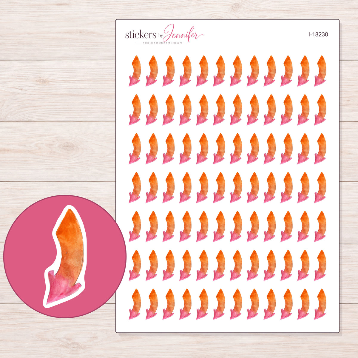 I-18230 planner sticker sheet with enlarged sticker detail