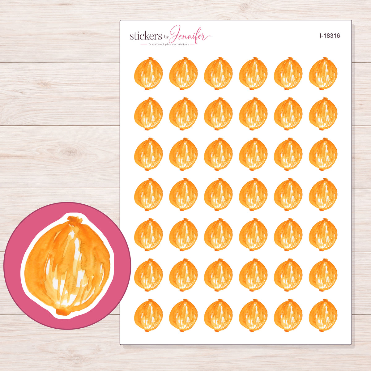 I-18316 planner sticker sheet with enlarged sticker detail