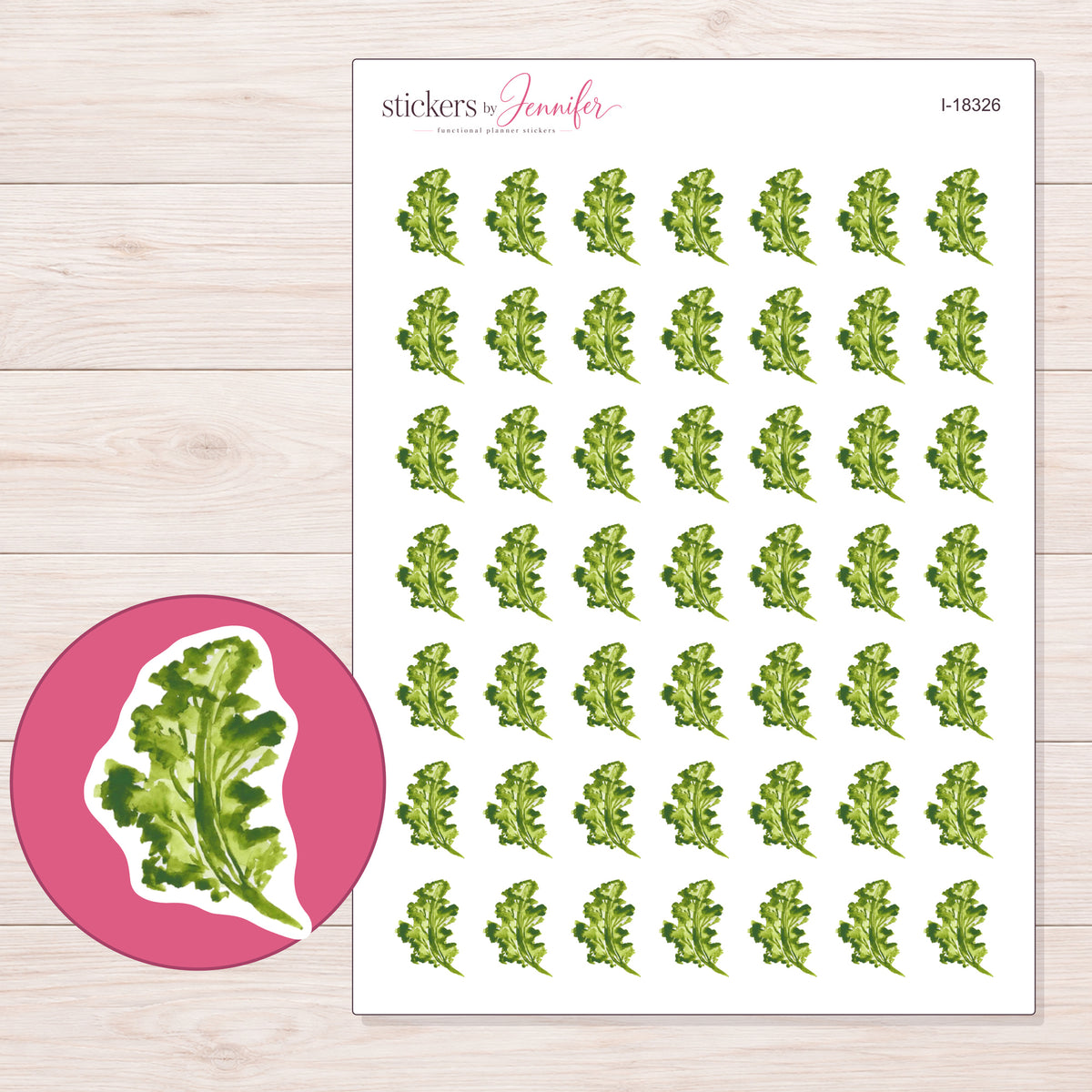 I-18326 planner sticker sheet with enlarged sticker detail