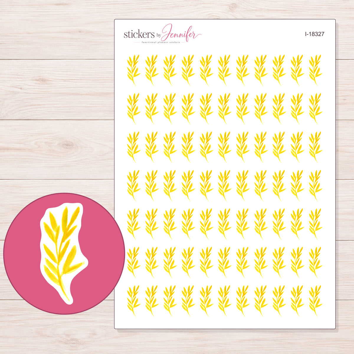 I-18327 planner sticker sheet with enlarged sticker detail