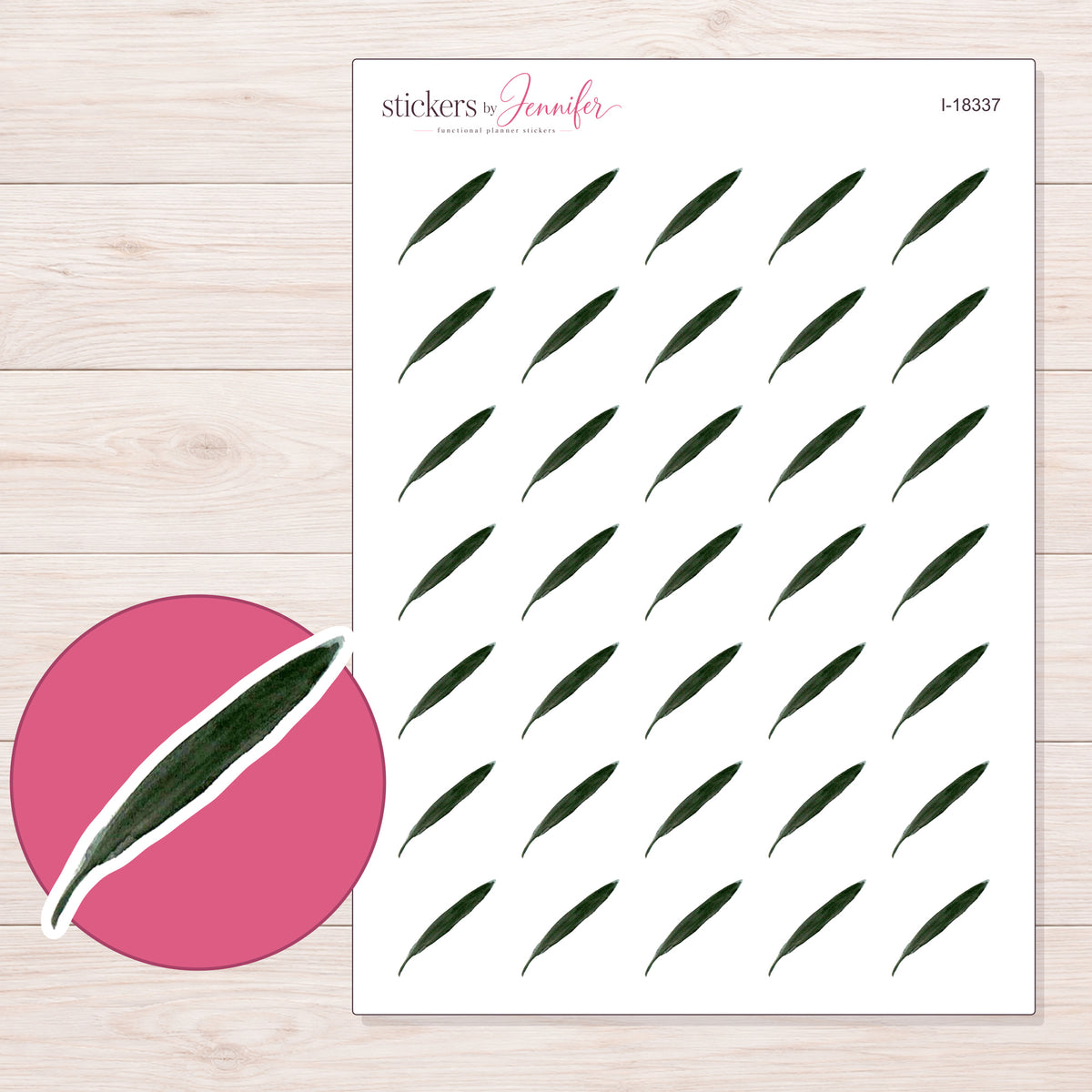 I-18337 planner sticker sheet with enlarged sticker detail