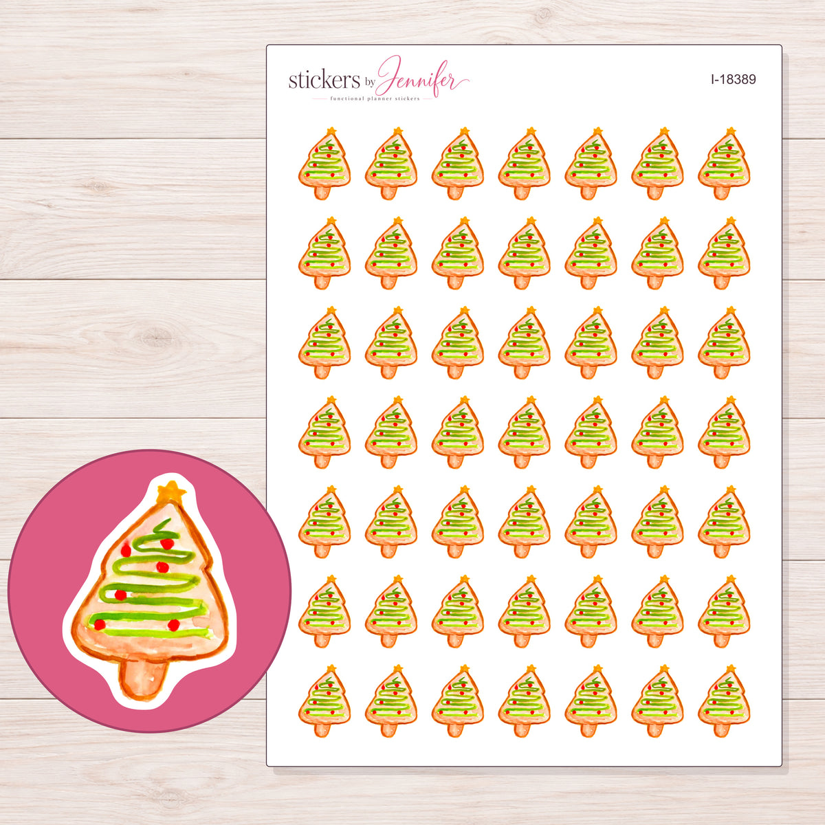 I-18389 planner sticker sheet with enlarged sticker detail