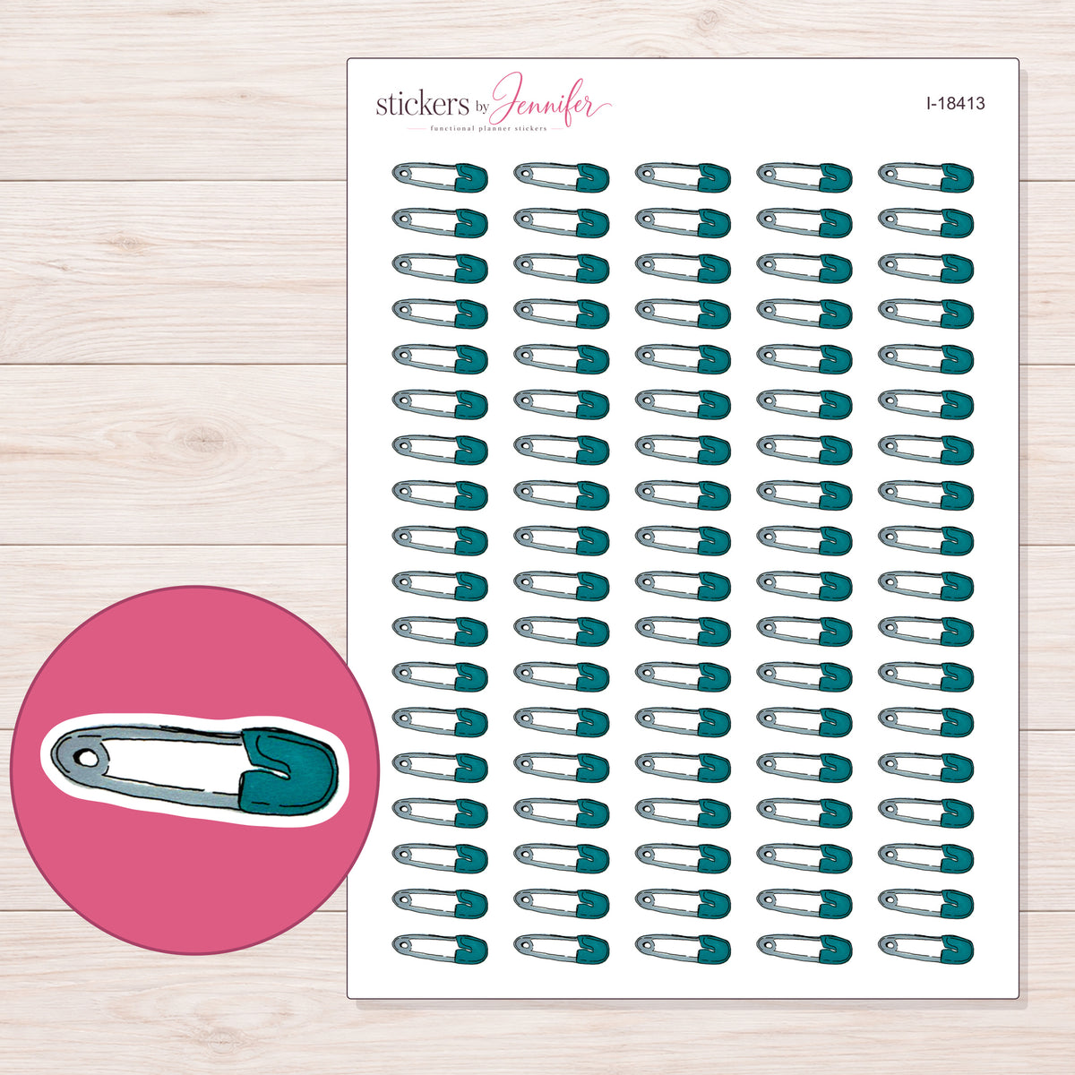 I-18413 planner sticker sheet with enlarged sticker detail
