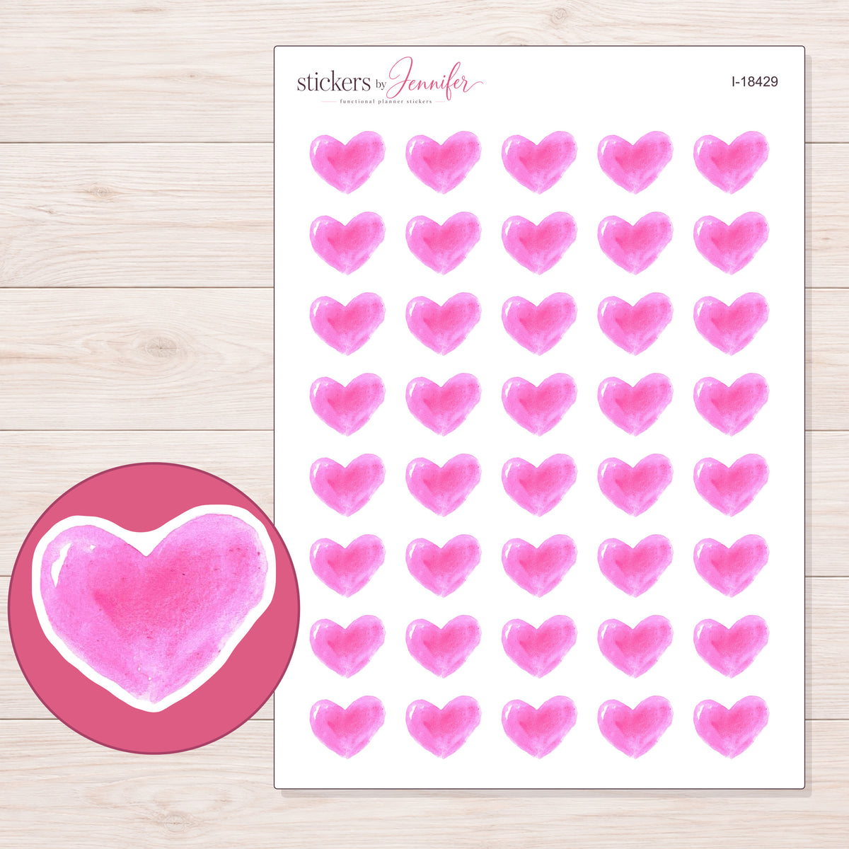 I-18429 planner sticker sheet with enlarged sticker detail
