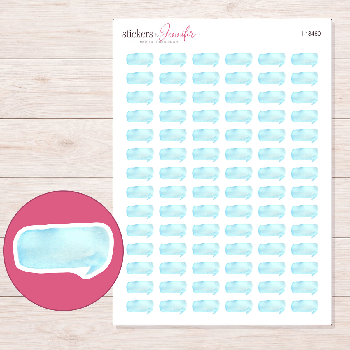 I-18460 planner sticker sheet with enlarged sticker detail