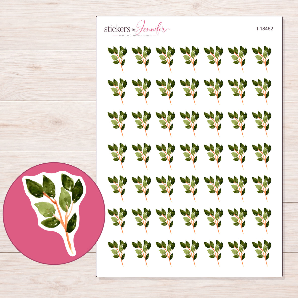 I-18462 planner sticker sheet with enlarged sticker detail
