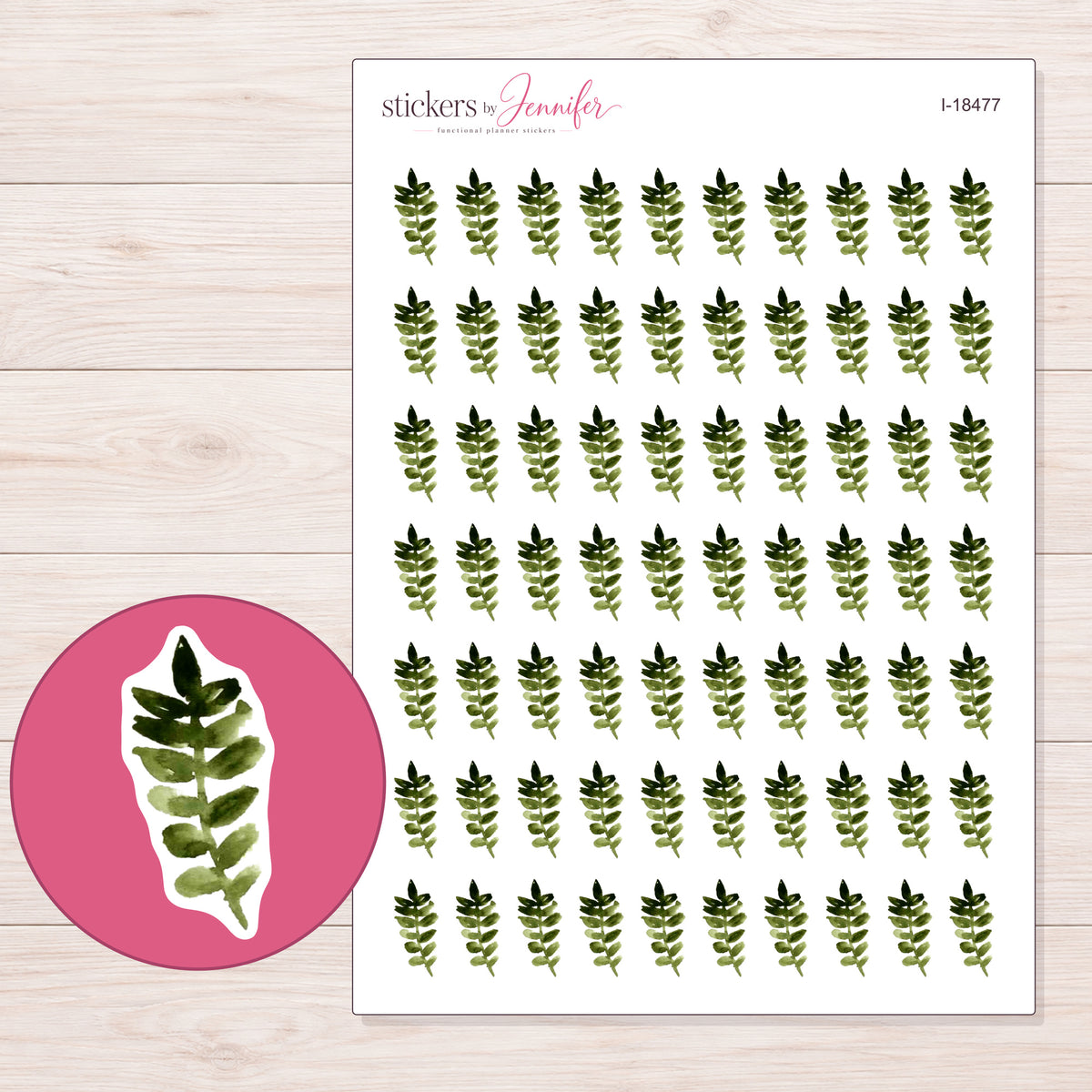 I-18477 planner sticker sheet with enlarged sticker detail