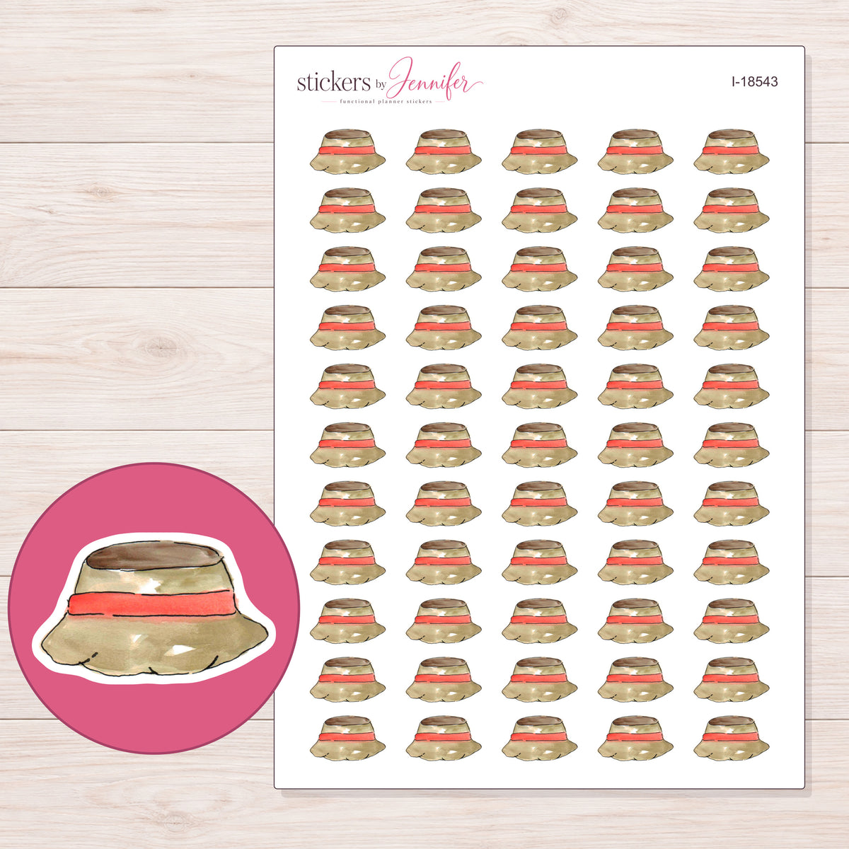 I-18543 planner sticker sheet with enlarged sticker detail