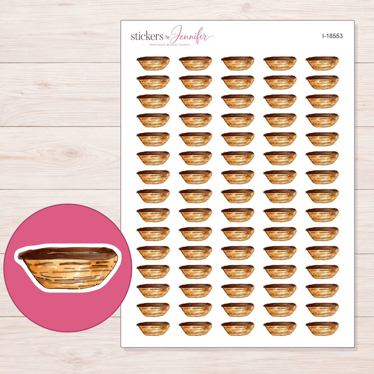 I-18553 planner sticker sheet with enlarged sticker detail