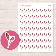 I-18557 planner sticker sheet with enlarged sticker detail