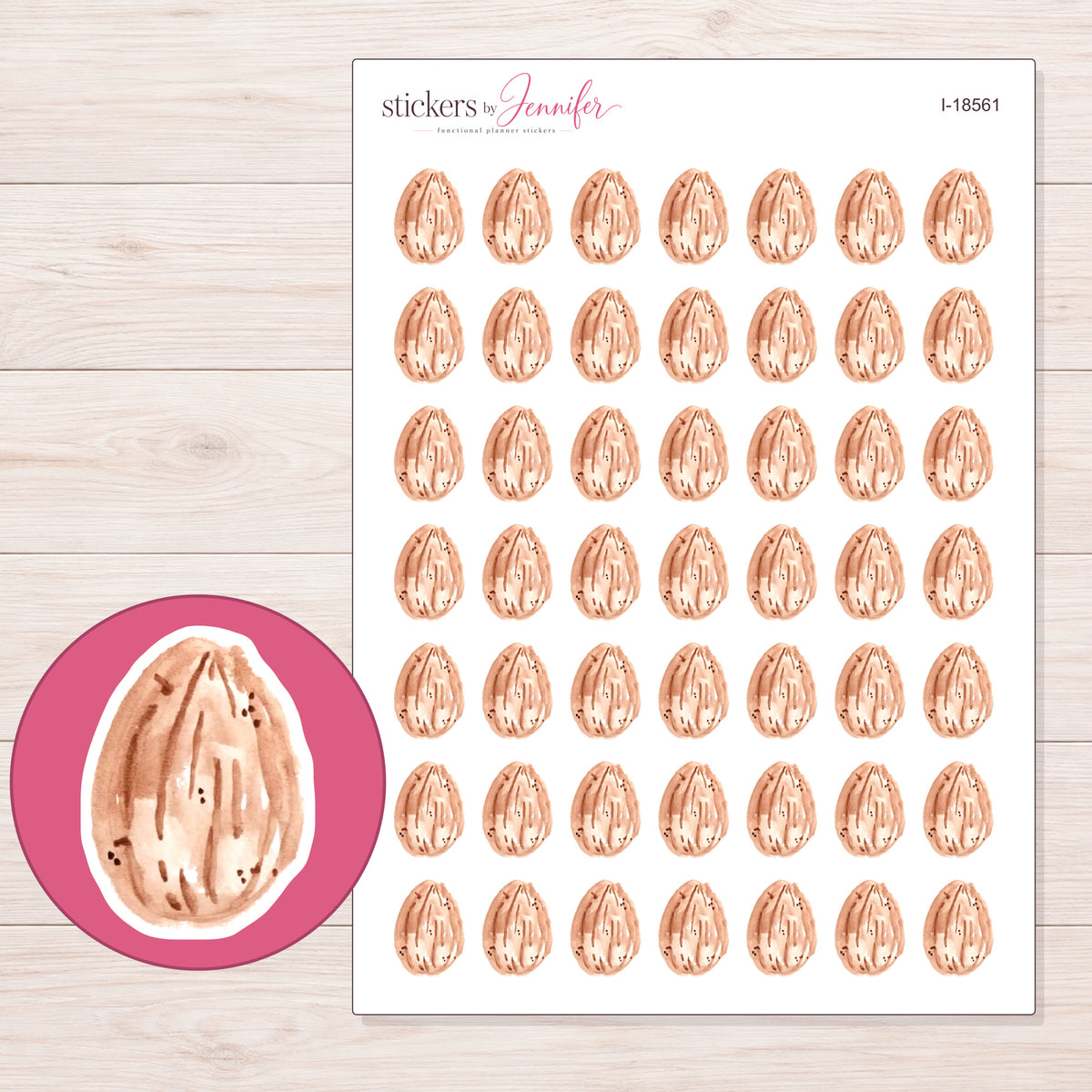 I-18561 planner sticker sheet with enlarged sticker detail