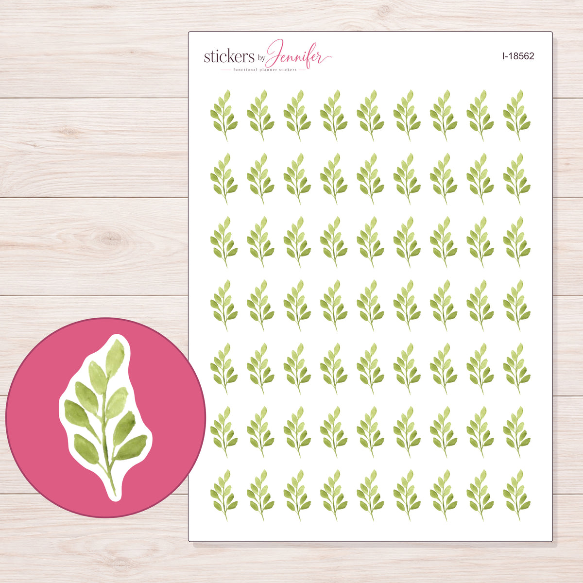 I-18562 planner sticker sheet with enlarged sticker detail