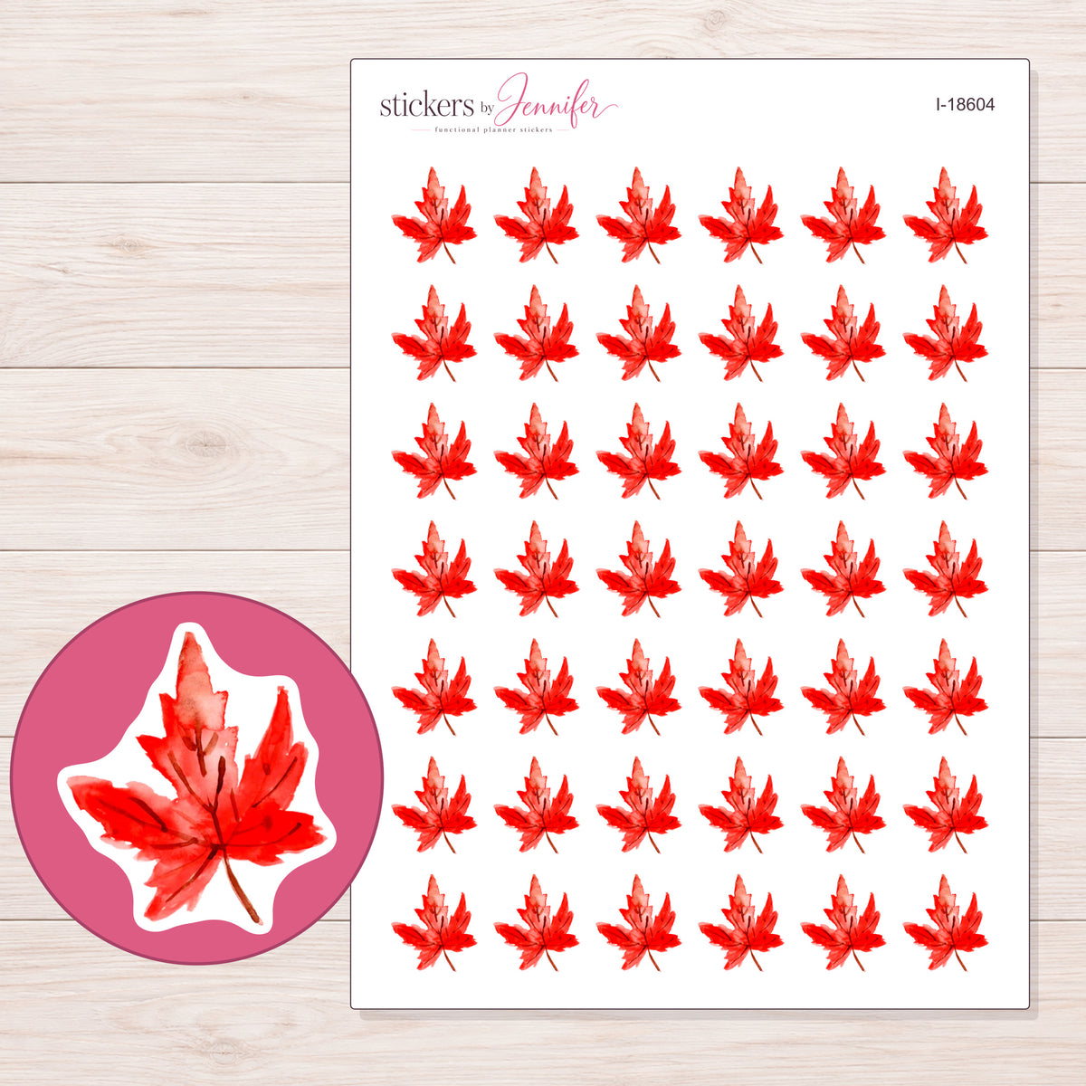 I-18604 planner sticker sheet with enlarged sticker detail