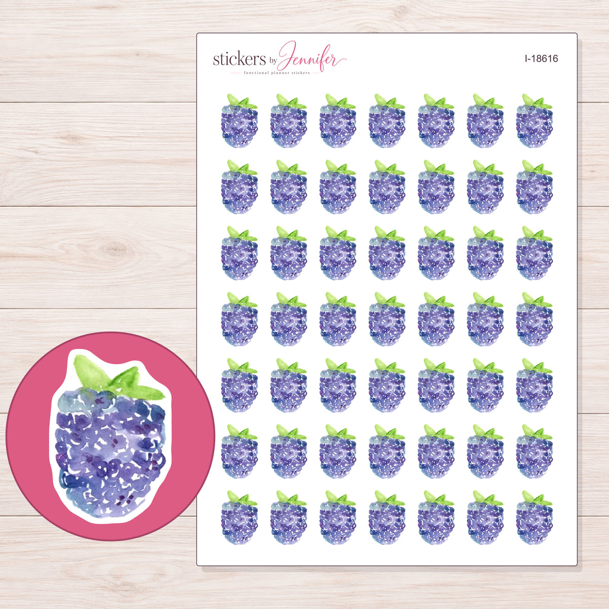 I-18616 planner sticker sheet with enlarged sticker detail