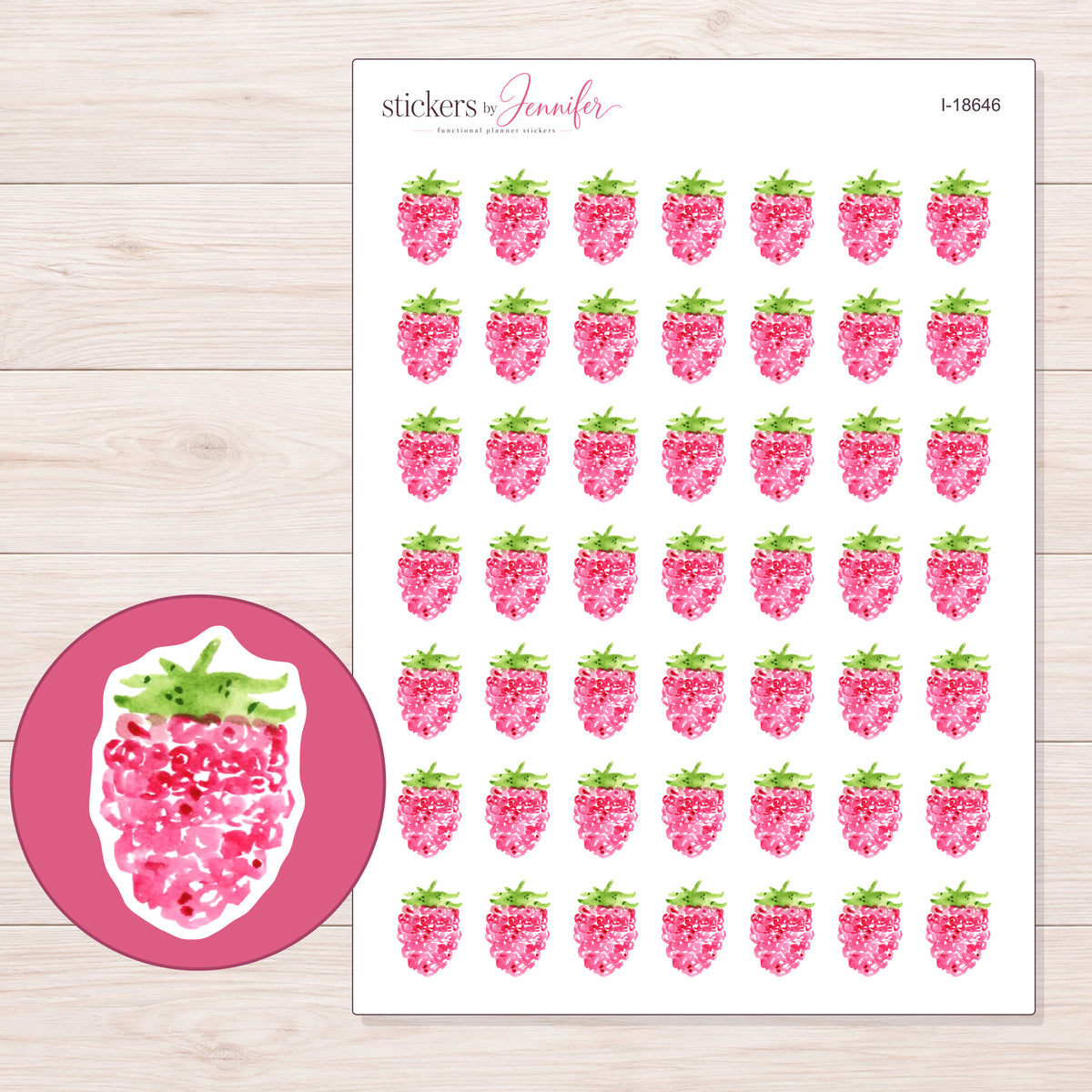 I-18646 planner sticker sheet with enlarged sticker detail
