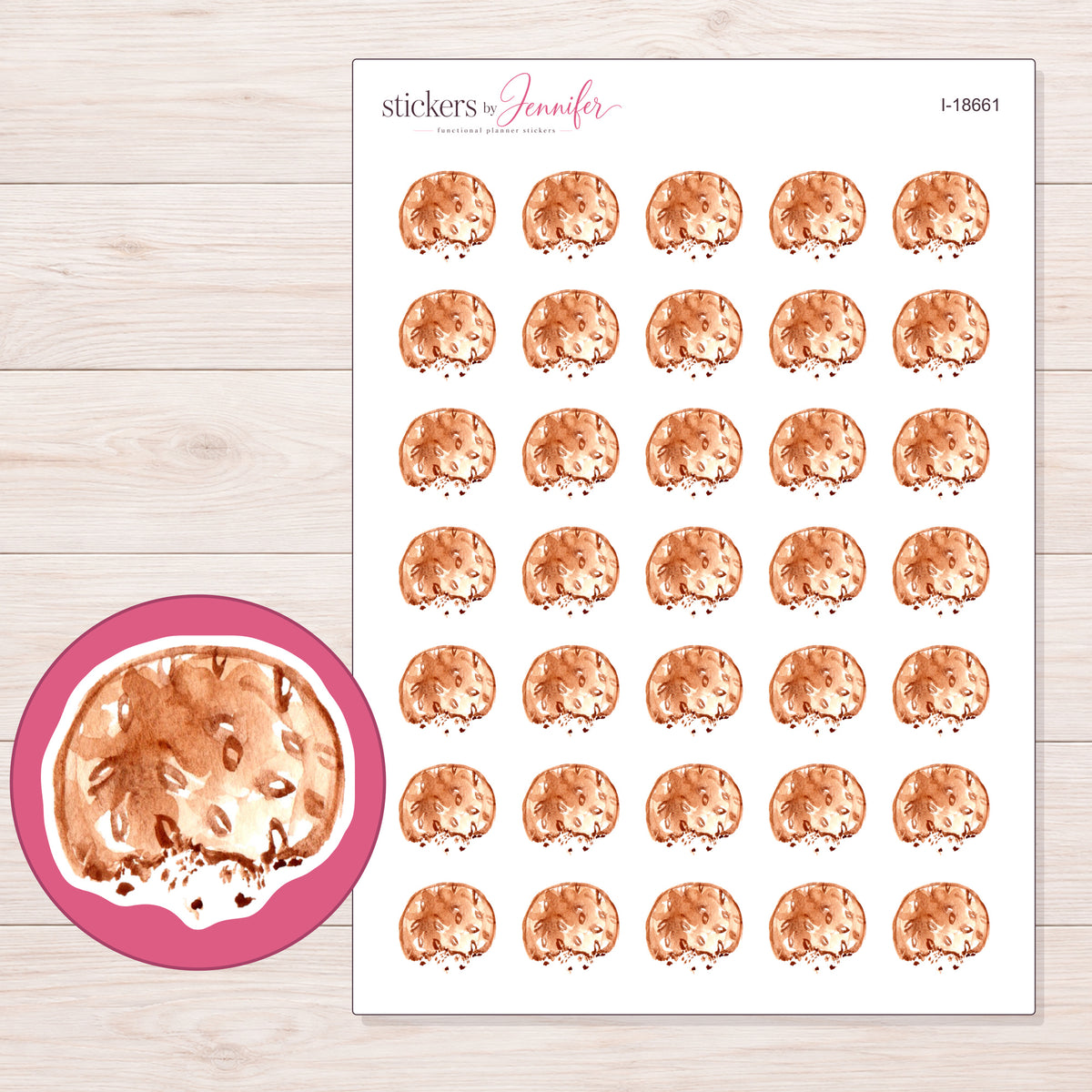 I-18661 planner sticker sheet with enlarged sticker detail