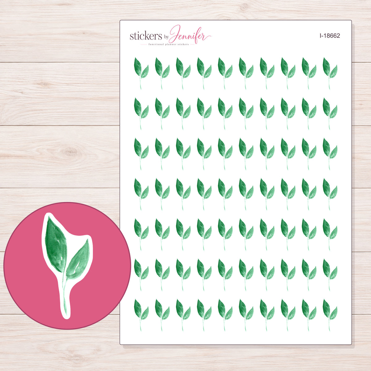 I-18662 planner sticker sheet with enlarged sticker detail
