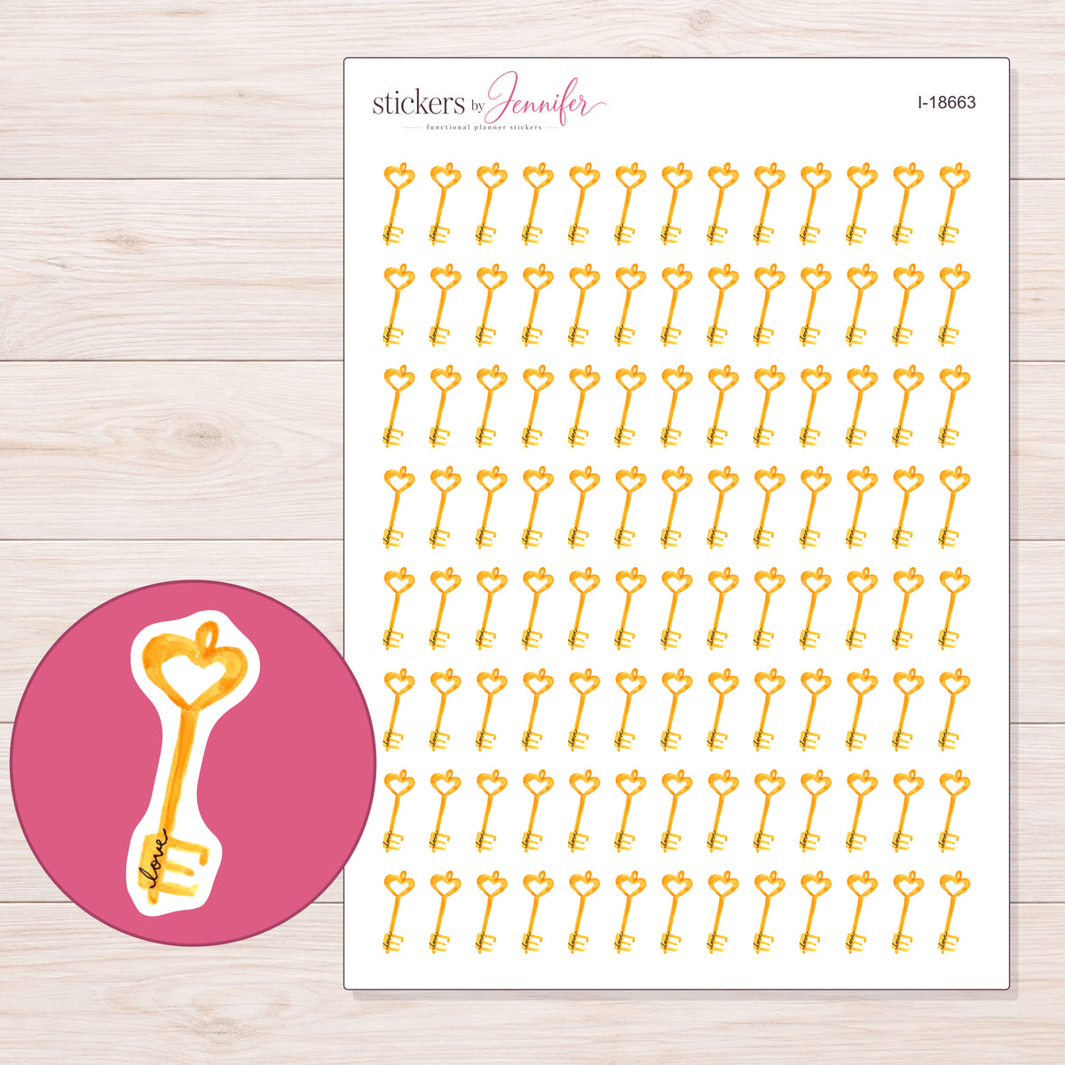 I-18663 planner sticker sheet with enlarged sticker detail