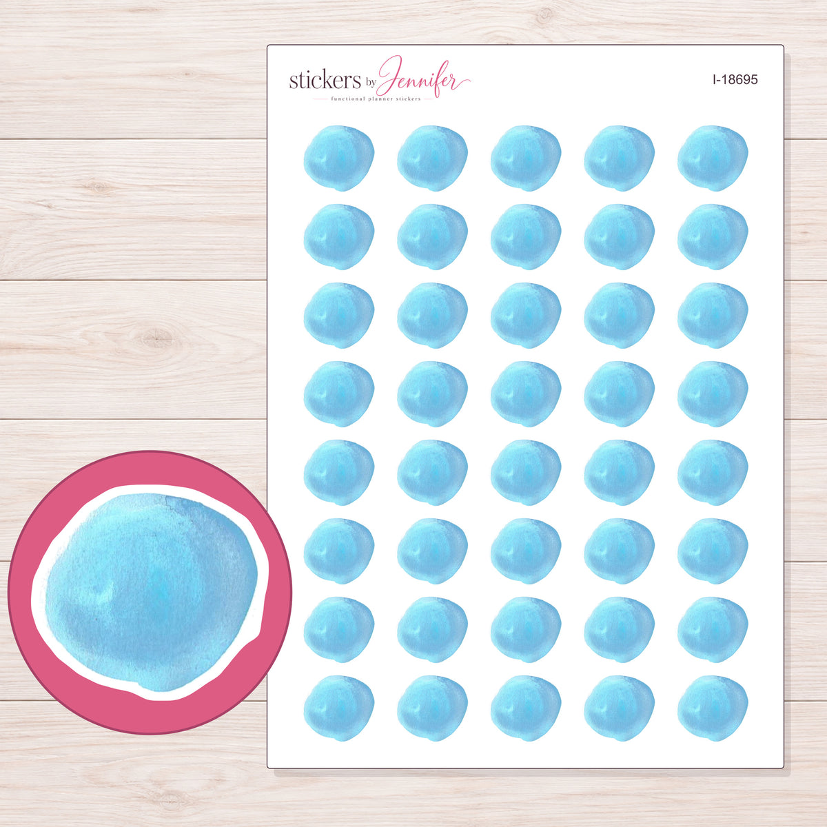 I-18695 planner sticker sheet with enlarged sticker detail