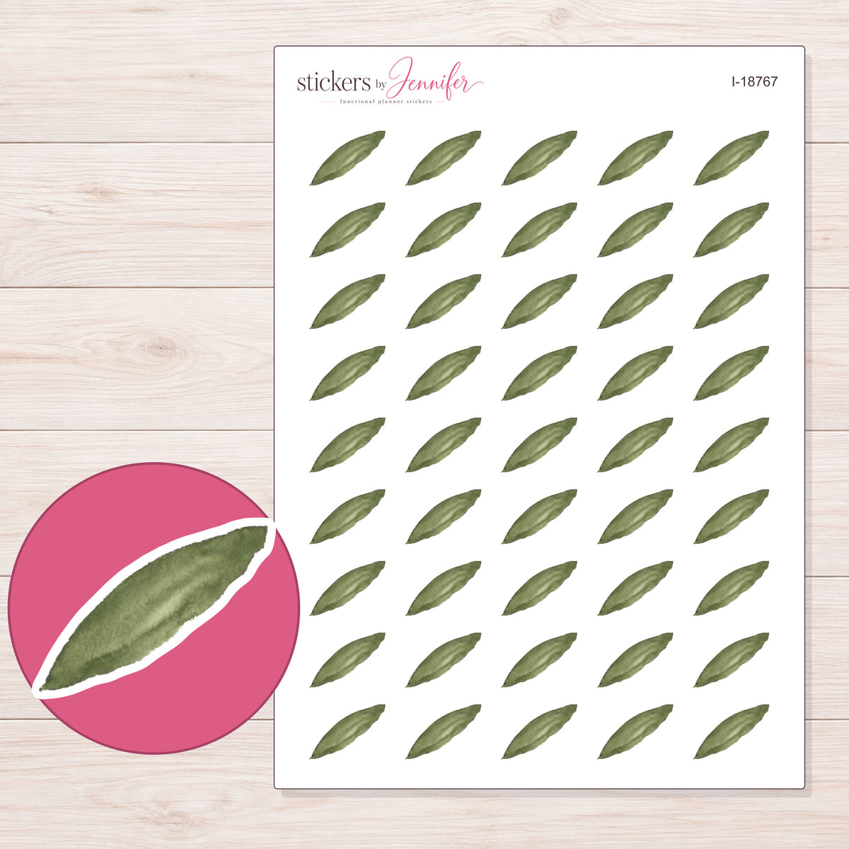 I-18767 planner sticker sheet with enlarged sticker detail
