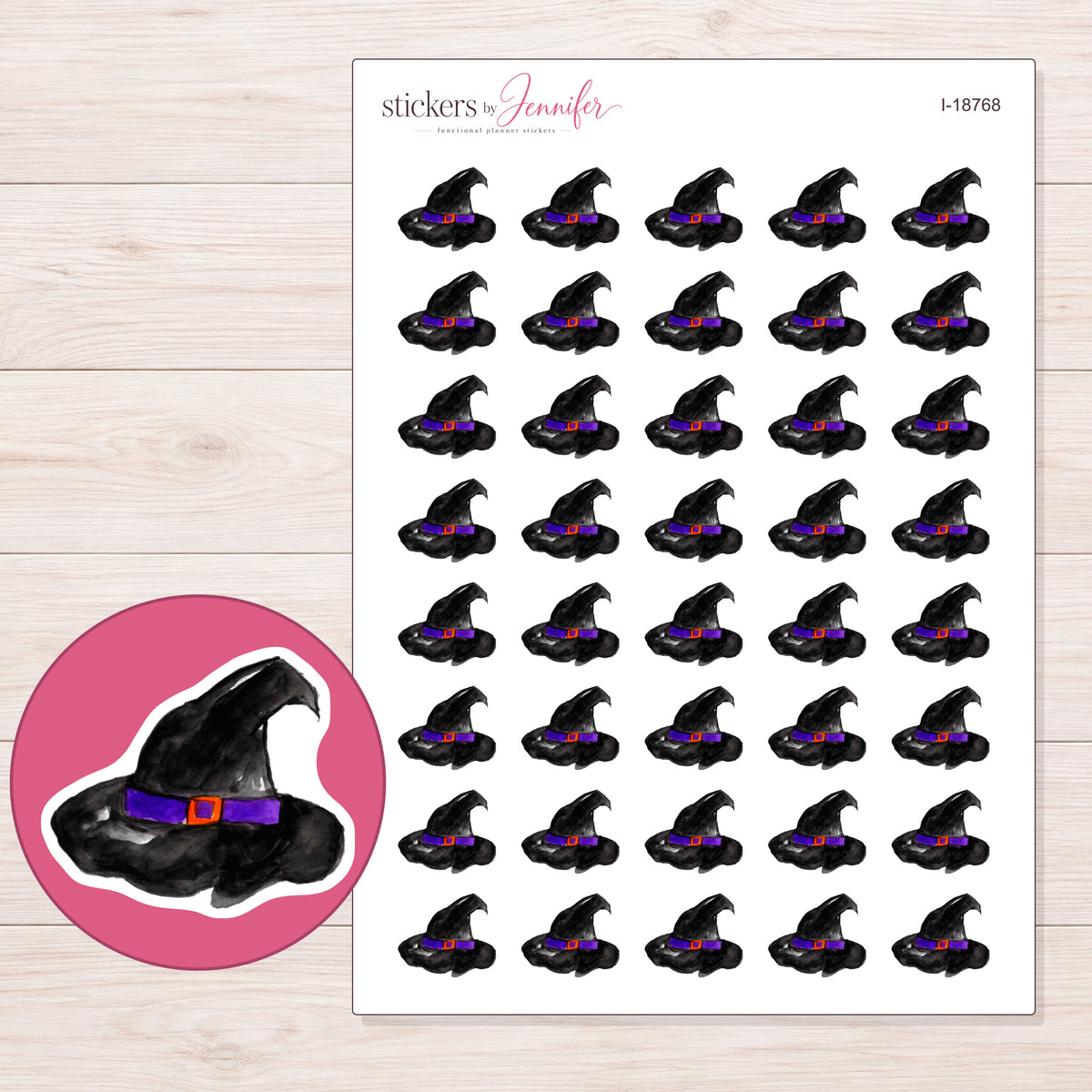 I-18768 planner sticker sheet with enlarged sticker detail