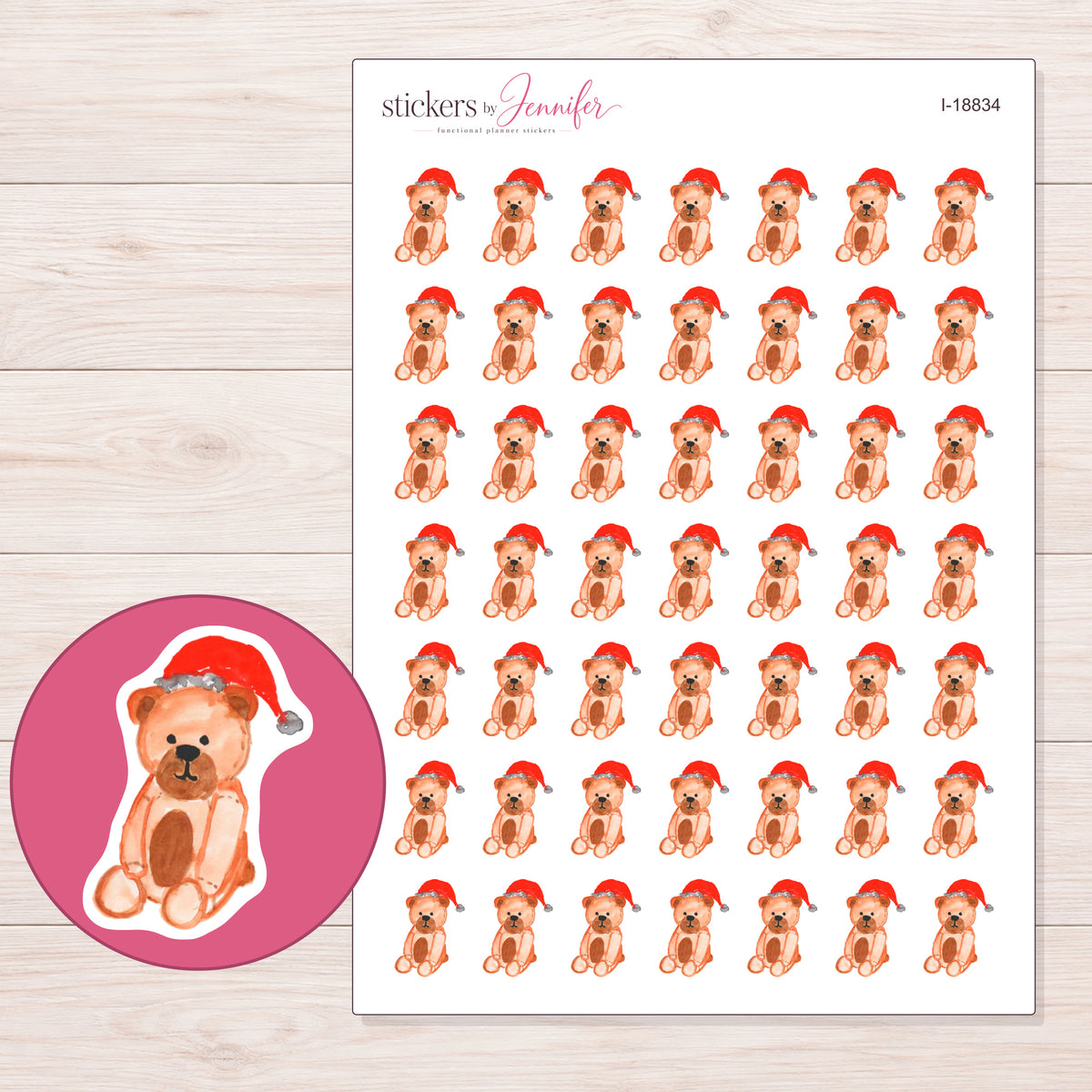 I-18834 planner sticker sheet with enlarged sticker detail