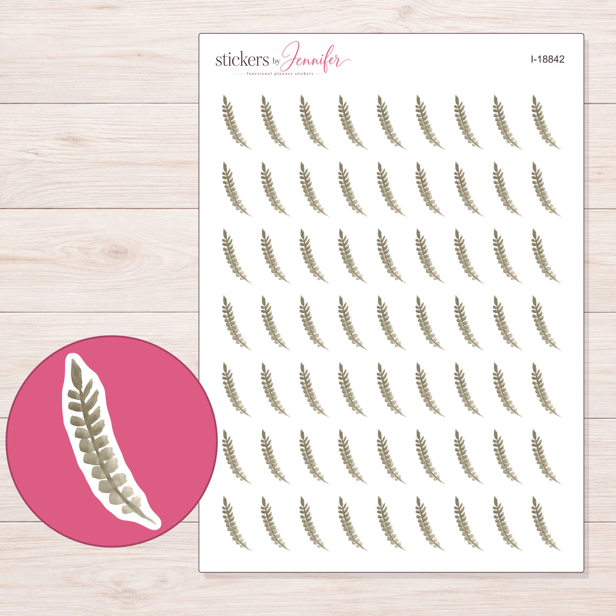 I-18842 planner sticker sheet with enlarged sticker detail