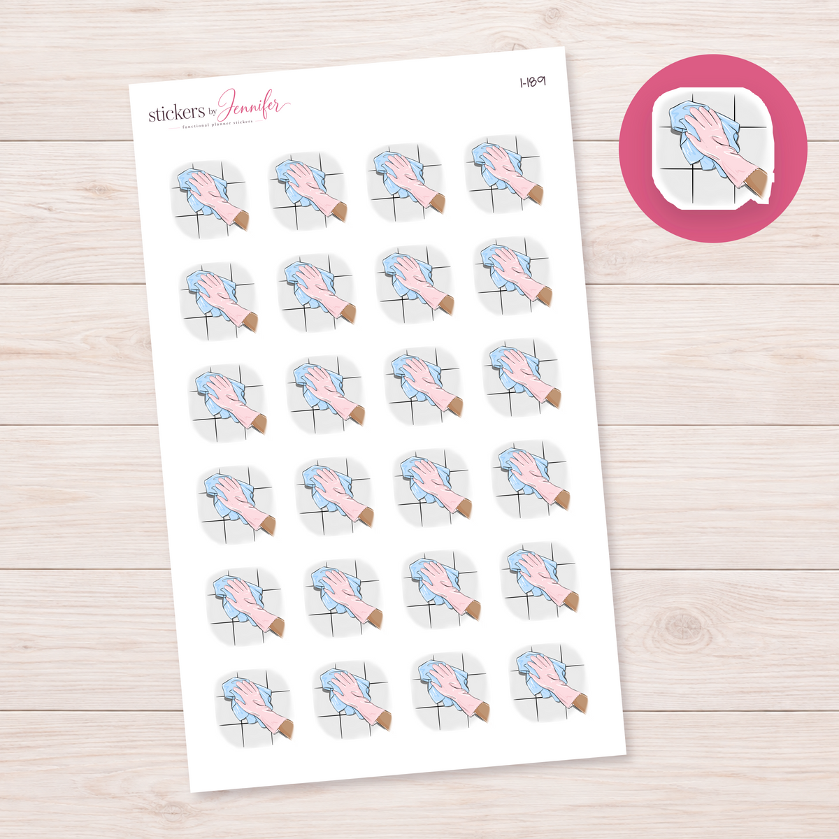 Wiping Tiles Planner Stickers | I-189