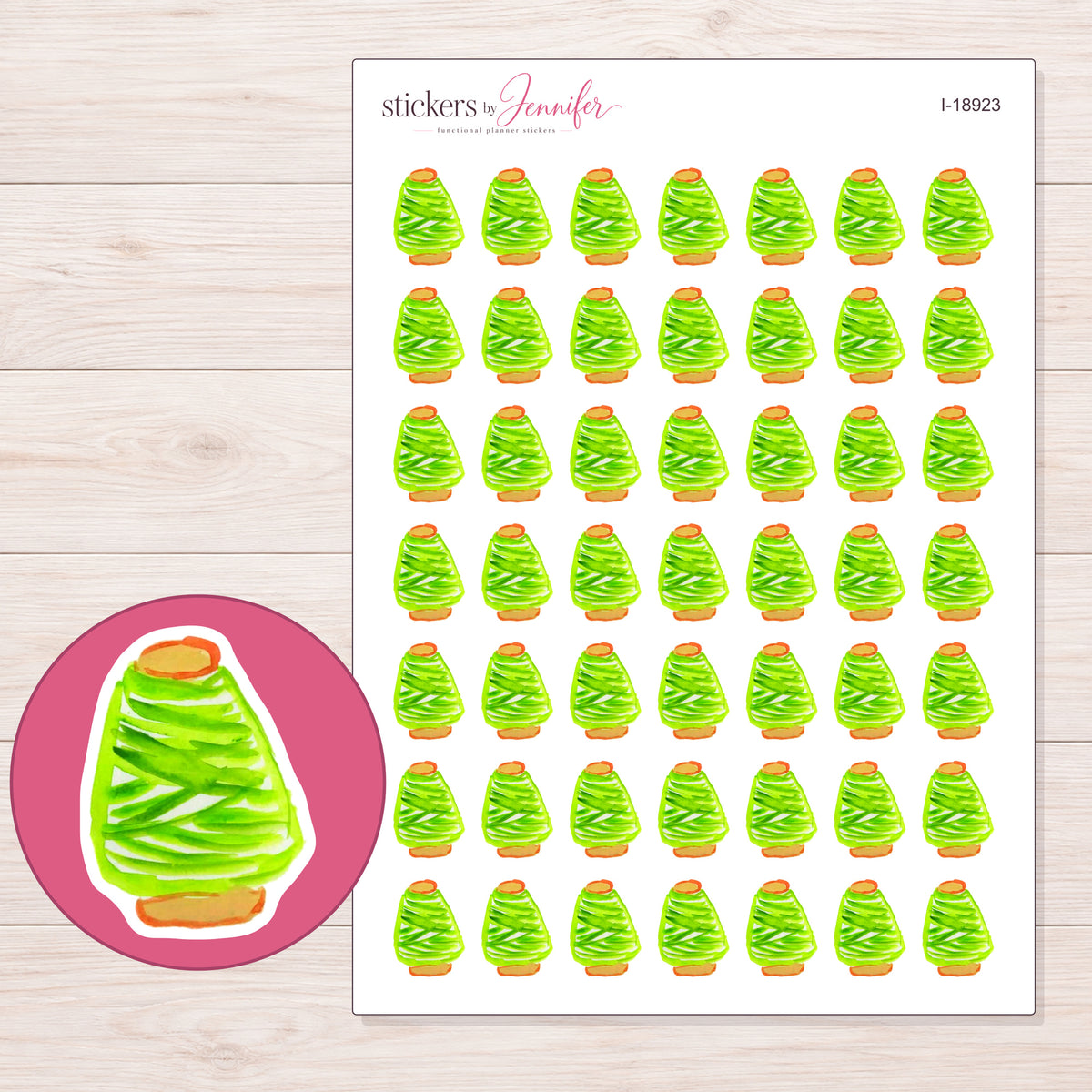 I-18923 planner sticker sheet with enlarged sticker detail