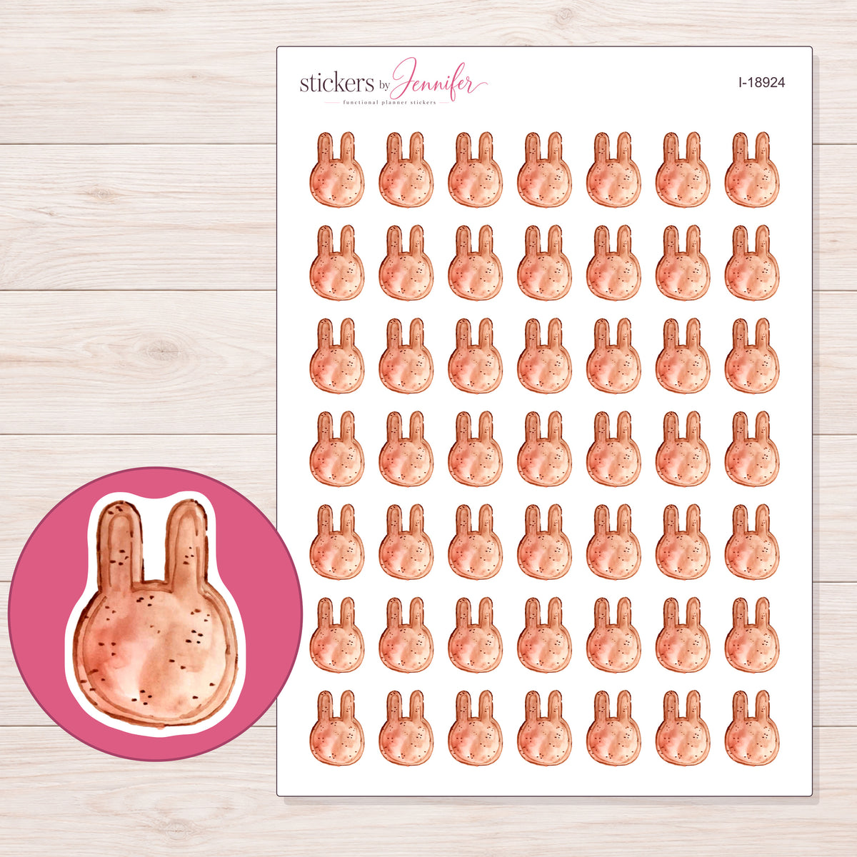 I-18924 planner sticker sheet with enlarged sticker detail