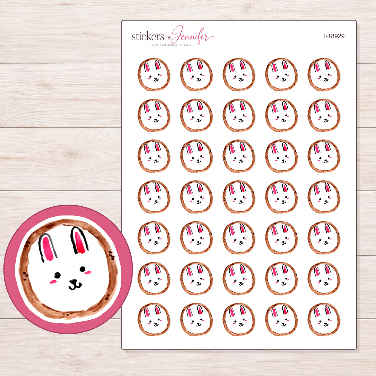 I-18929 planner sticker sheet with enlarged sticker detail