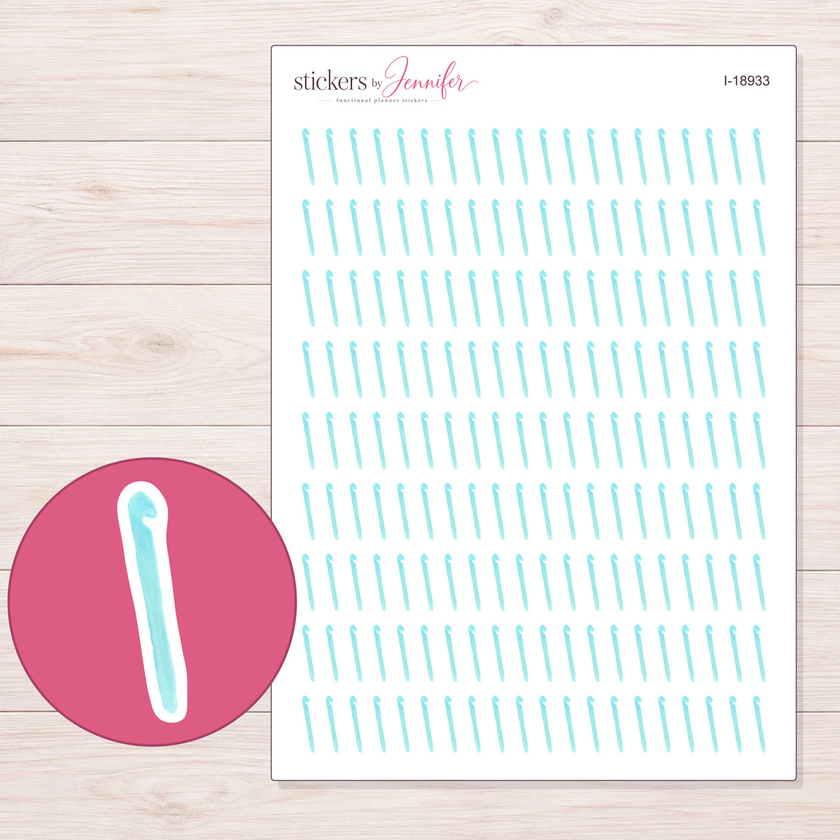 I-18933 planner sticker sheet with enlarged sticker detail