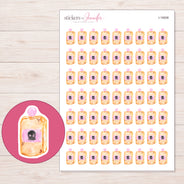 I-19008 planner sticker sheet with enlarged sticker detail