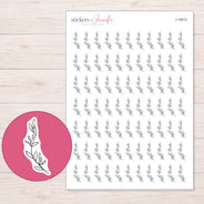 I-19012 planner sticker sheet with enlarged sticker detail