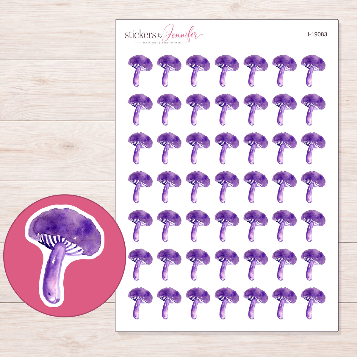 I-19083 planner sticker sheet with enlarged sticker detail