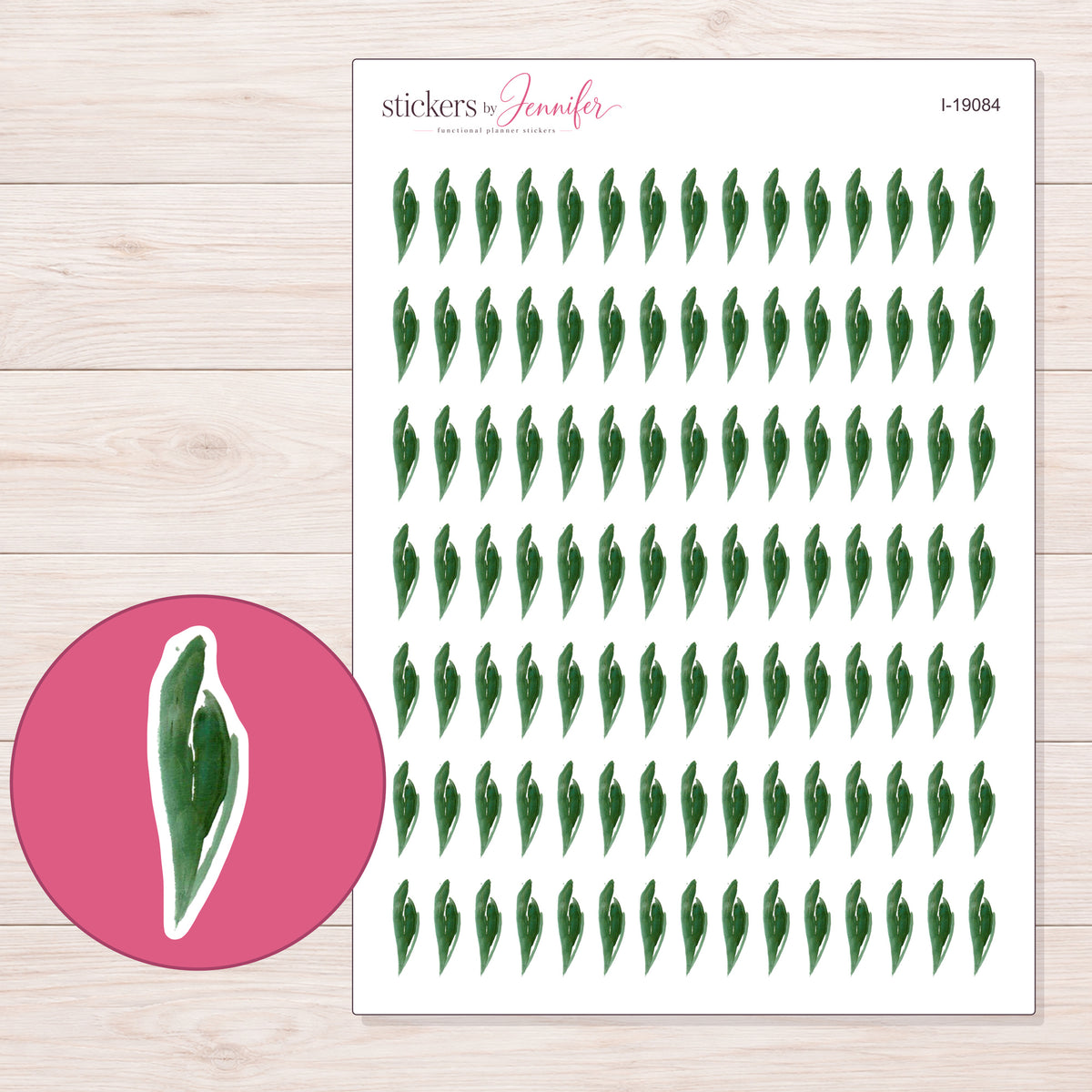 I-19084 planner sticker sheet with enlarged sticker detail